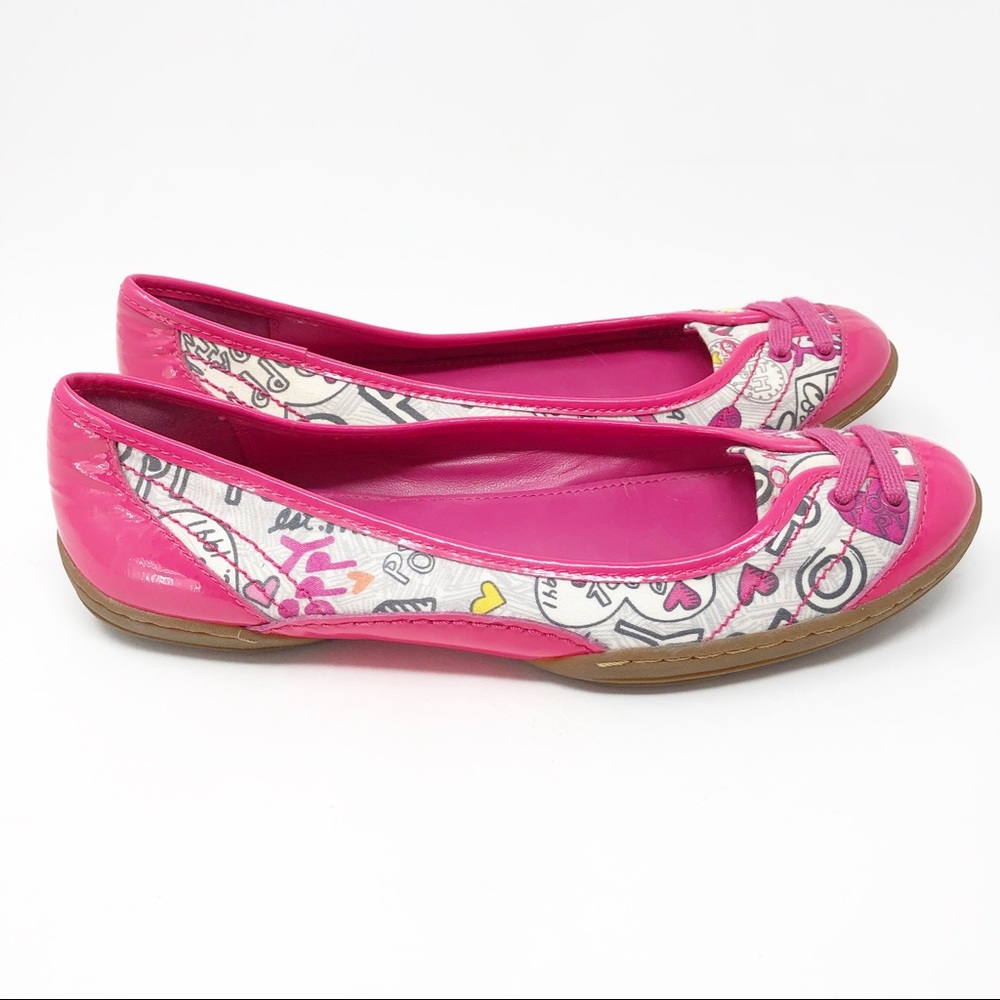 Coach Dannie Pink Graffiti Ballet Flats - 8